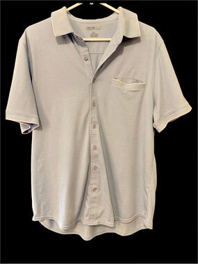 Kenneth Cole Men's Short Sleeve Button Down light blue XL